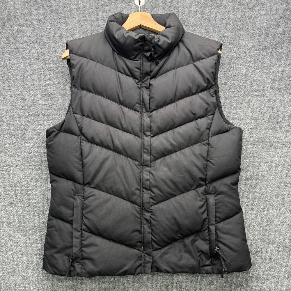 Columbia XL1470 Puffer Vest Womens L Black Sleeveless Down Insulated Outdoor
